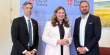 Finanzdirektor Christoph Maschek, Finanzstadträtin Barbara Novak und Neos-Wirtschaftssprecher Markus Ornig.