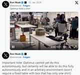 Optimus Bot von Elon Musk faltete in einem Video Hemden.