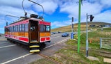 Snaefell Mountain Railway. Die historische Schmalspurbahn führt  auf den mit 621&nbsp;Metern höchsten Berg der Insel.