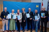 Foto Sieger: Ian Begg, Monika Stadler, Brigitte Neuherz, Senioren-Landesrätin Christiane Teschl-Hofmeister, Franz Gschiegl, Elisabeth Wegl und Gerhard Moder&nbsp;