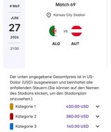 Ticket-Preise WM-Gruppenphase
