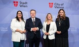 &nbsp;Vizebürgermeisterin Kathrin Gaal (SPÖ), Bürgermeister Michael Ludwig (SPÖ), Vizebürgermeisterin Bettina Emmerling (NEOS) und Stadträtin Barbara Novak (SPÖ).