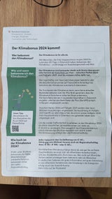 Brief zum neuen Klimabonus