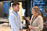 oe24-Reporterin Nathalie Martens mit Dominic Thiem