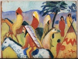 "Reitende Indianer beim Zelt" von August Macke