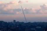 Rakete aus Gaza - abgefeuert am Morgen des 7. Oktober.