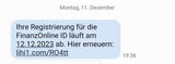 Beispiel für Fake-Nachricht der Finanz