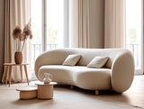 Das Sofa unterhält mit seiner weichen und gemütlichen Form.