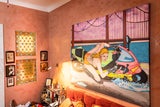 Mit Madonnaim Schlafzimmer: Maximilian Otte ist bekannt für seine PoP Art-Kunst. Madonna am Motorrad hat Lichter in ihrem Lieblingsraum hängen. &nbsp;&nbsp;