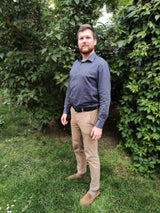 oe24-Reporter Aaron Brüstle beim Protest-Camp.