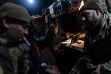 Ukrainische Soldaten in Bachmut
