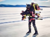 Andreas Gabalier beim Weltrekordversuch auf dem Uddjaure-Sees in Schweden.