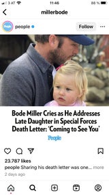 Bode Miller las Brief an verstorbene Tochter vor: "Vermisse dich so sehr"