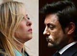 Italiens Premierministerin Giorgia Meloni und ihr Ex-Freund Andrea Giambruno