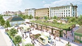 Rendering für die Neugestaltung mit Überdachung.