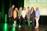 Der neue Landessvorstand der Grünen Niederösterreich v.l.n.r. : Tim Pöchhaker, Simone Jagl, Laura Ozlberger, Helga Krismer, Hikmet Arslan, Ulrike Fischer, Martina Nouira-Weissenböck.