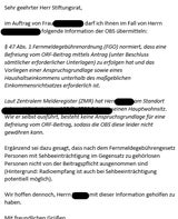Antwort ORF