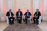 Diskussionsrunde Stadtentwicklung: BV-Floridsdorf&nbsp; Georg Papai, Anton Bondi (Bondi Consult) Thomas Kloiber (oe24&nbsp; Moderator), S+B Vorstand&nbsp; Oliver Zaininger (v. l. n. r.)
