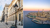links: Belgrad, Serbien - rechts: Valetta, Malta