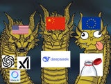 Drei Drachen - Meme zu KI und EU-Regulierung.