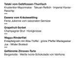 Das erlesene Menü für den Opernball-Abend - bei der Vorspeise gab es kleine Änderungen.&nbsp;