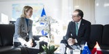 Interimskanzler Alexander Schallenberg (ÖVP) und EU-Außenbeauftragte Kaja Kallas