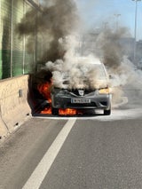 Feuer auf Nordbrücke Finanzpolizi