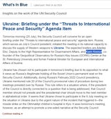 Ukraine-Kneissl New York UN-Sicherheitsrat