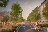 Plan für den Radweg am Wiener Naschmarkt.  