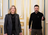 Außenministerin Beate Meinl-Reisinger (NEOS) und der ukrainische Präsident Wolodymyr Selenskyj