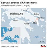 Grafik Waldbrände Griechenland
