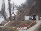 Die Baustelle beim Felssturz.