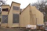 Ungewöhnlicher Holzbau im Resselpark