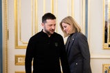 Außenministerin Beate Meinl-Reisinger (NEOS) und der ukrainische Präsident Wolodymyr Selenskyj