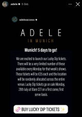 Adele in München gibt‘s jetzt schon um 35 Euro!