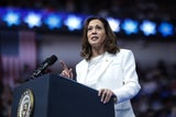 Nahbar zeigt Kamala Harris sich bei ihren Wahlkampfauftritten und präsentiert sich so als eine Politikerin, die sich für das Volk einsetzt. Die Menge umjubelt die Präsidentschaftskandidatin. 
