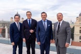 Theater im Prater - die Stadt ist strategischer Partner. Kurt Gollowitzer (Geschäftsführer Wien Holding), Joachim Hilke (CEO Europe, ATG Entertainment), Wiens Wirtschaftsstadtrat Peter Hanke und Walter Ruck (Präsident der Wirtschaftskammer Wien). v. l. n. r. &nbsp;