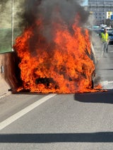 Feuer auf Nordbrücke Finanzpolizi
