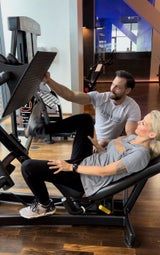Simone Lugner beim Training mit Christopher Dengg