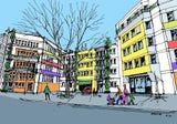 Josefstadt Illustration für VP-Wien-Wahlforderung "Wohnraum statt Gefängnis"