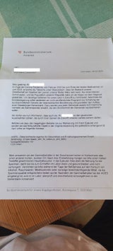 Fake-Brief mit dem Logo des Innenministeriums.