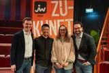 Clemens Schmidgruber, JWW-Vorsitzender, Francis Rafal, Totoy-CEO, Anna Abermann, Dejan Stojanovic