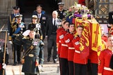 Die Royal Family beim Begräbnis der Queen