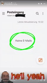 Kratky zeigte, dass sein Posteingang endlich leer ist.&nbsp;