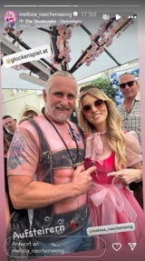 Auf diesem Bild trägt Melissa Naschenweng ihre Dirndlschleife links. Also Single?&nbsp;