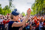 Máxima führt den Saphir-Ring immer wieder zu besonderen Anlässen aus. Hier etwa beim&nbsp;Kingsday im April.