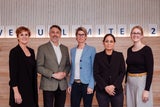 Beim Nivea Unlimited-Deep Dive: (v.li.) Pride Biz-Vizepräsidentin Astrid Weinwurm-Wilhelm, Beiersdorf Österreich &amp; Osteuropa-GM Alvaro Alonso, comrecon brand navigation-Semiotikerin Charlotte Hager, Vienna Pride-Veranstalterin Katharina Kacerovsky-Strobl und Beiersdorf Osteuropa HR Director Victoria Klug.&nbsp;&nbsp;
