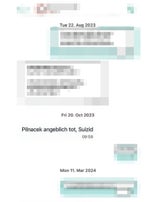 Geheimnachricht verbreitete sich kurz nach Pilnaceks Tod wie ein Lauffeuer.
