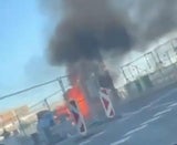 Feuer Stadionbrücke
