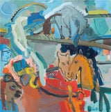 Barbara Quandt, Mauer am Brandenburger Tor, Acryl auf Leinwand
